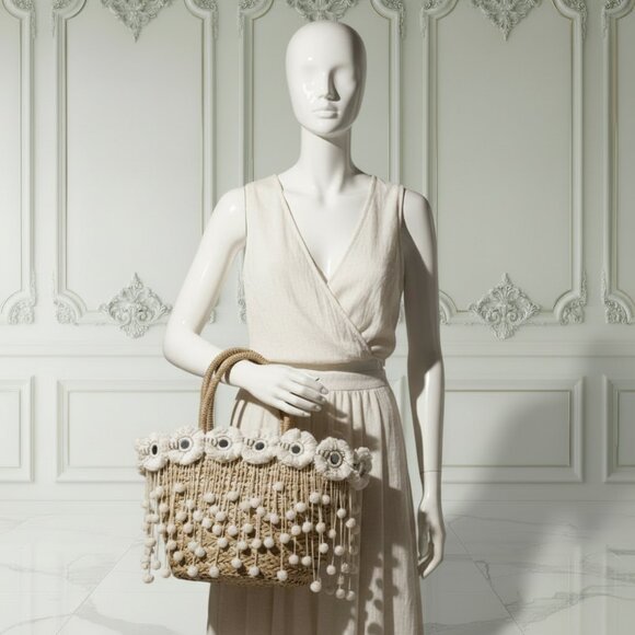 FLORA BELLA Kailua Woven Seagrass Tote - Picture 1 of 4